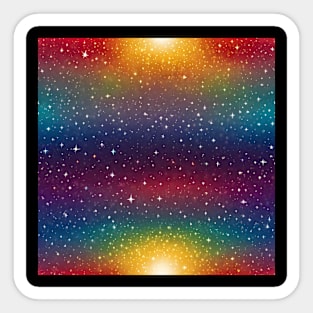 Starry and rainbow coloured pattern Sticker